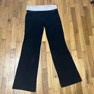 Victoria’s Secret PINK Fold Over Black/Gray Yoga Flare Sz L 2013 Flaws